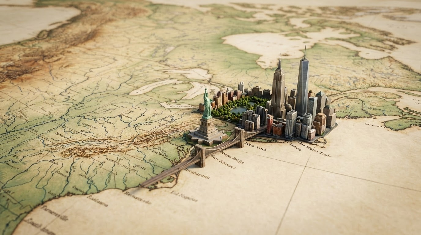 A realistic, highly detailed geographic map viewed